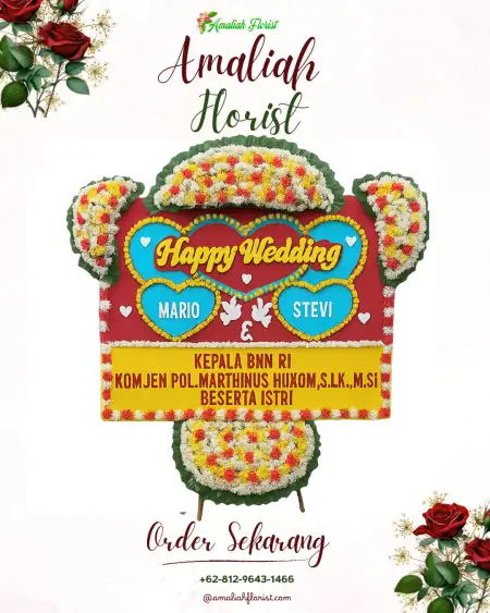 Papan Bunga Pernikahan Macanan